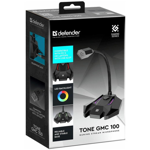 DEFENDER (64610) Tone GMC 100 USB, LED, провод 1.5 м