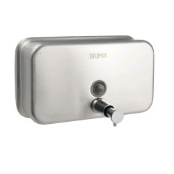 BRIMIX 651 Дозатор жидкого мыла Горизонтальный, металический с глазком, из нерж.стали 201, на 1200 мл ХРОМ