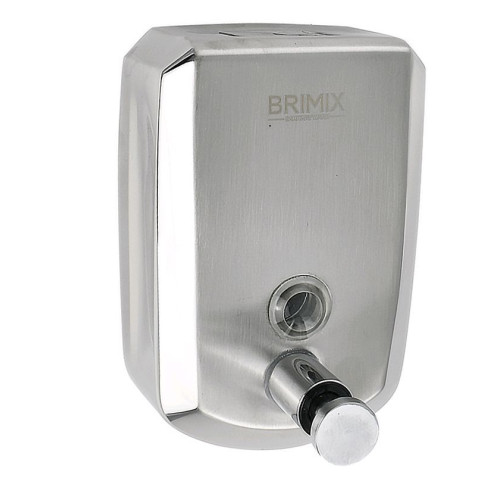 BRIMIX 643 Дозатор жидкого мыла настенный, металический с глазком, из нерж.стали 201, на 500 мл ХРОМ