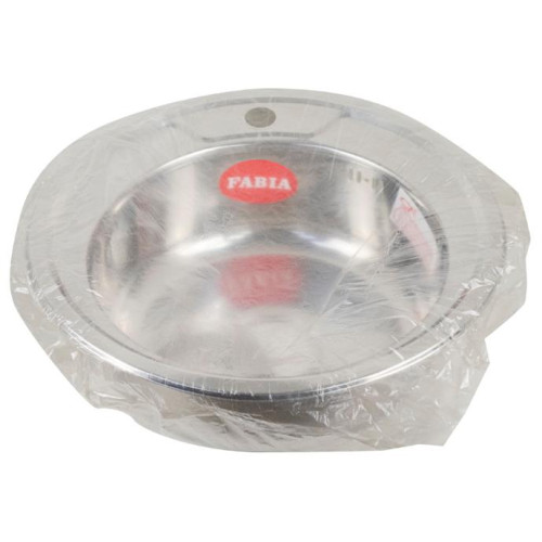 FABIA 4904 Мойка врезная круглая, d = 49 см, из нержавеющей стали, толщина 0,4 мм, глубина 160 мм, без крепежей, с сифоном