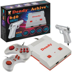 DENDY Achive 640 игр + световой пистолет серая