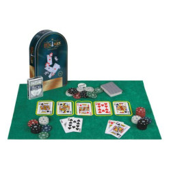 LDGAMES Набор для покера, в жестяном боксе 24х15см, пластик, металл 341-004