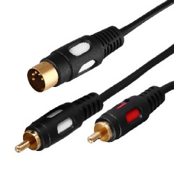 REXANT (17-2512) ШНУР DIN 5 PIN - 2 RCA, ДЛИНА 1,5 МЕТРА (GOLD)