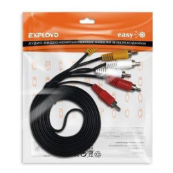 EXPLOYD EX-K-1482 кабель/3 RCA - 3 RCA/чёрный/3M