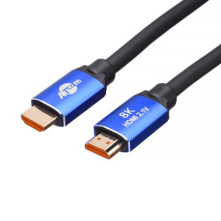 ATCOM (AT8884) Кабель HDMI 2 м (HIGH speed, Metal gold, блистер) 8K VER 2.1