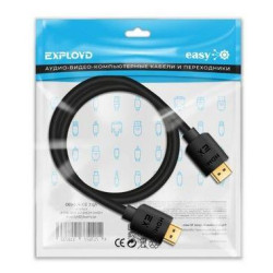 EXPLOYD EX-K-1490 HDMI-HDMI/V2.0/4K 60Hz/круглый/чёрный/2М
