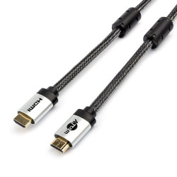 ATCOM (AT3780) Кабель HDMI 1 M (HIGH SPEED, METAL GOLD, в чулке, в пакете)