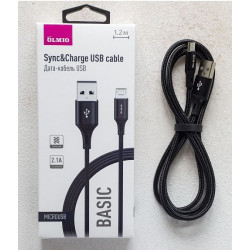 OLMIO BASIC, USB 2.0 - microUSB, 1.2м, 2.1A, черный (041643)