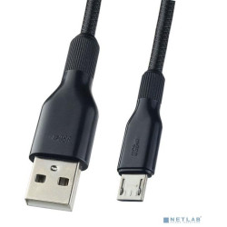 PERFEO (U4807) USB A вилка - Micro USB вилка, 2.4A, черный, длина 1 м., Micro SOFT