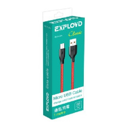 EXPLOYD EX-K-494 Дата-кабель USB - microUSB 1М 1А круглый красный