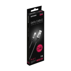 EXPLOYD EX-K-1210 Дата-кабель USB - microUSB 1.0М 2.4А RAY круглый нейлон чёрный