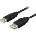 VS (U518) USB2.0 Aвилка-Арозетка, 1,8 м черный