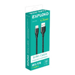 EXPLOYD EX-K-495 Дата-кабель USB - 8 Pin 1М Classic круглый чёрный