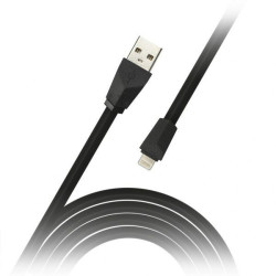 SMARTBUY (IK-512R black) USB - 8-PIN для APPLE плоский 1.2м черный