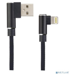 PERFEO (I4315) USB A вилка - Lightning вилка, 2.4A, угловой, черн., длина 1 м., Light Premium