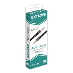 EXPLOYD EX-K-635 AUX Jack 3,5mm (M) - Jack 3,5mm (M) плоский стерео аудио 2M чёрный Classic