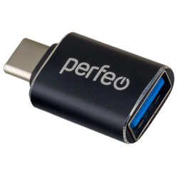 PERFEO (PF_C3006) adapter USB на Type-C c OTG, 3.0 (PF-VI-O009 Black) чёрный