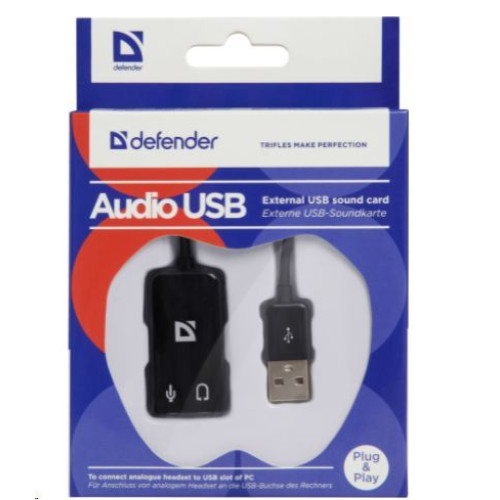 DEFENDER (63002) Внешняя USB звуковая карта AUDIO USB