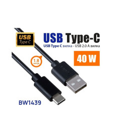 BELSIS (BW1439) кабель USB 2.0 - Type C - 1.8 м, быстрая зарядка, чёрный