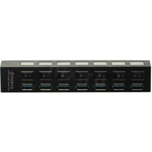 SMARTBUY (SBHA-7307-B) USB 3.0 хаб + выкл., 7 портов, черный