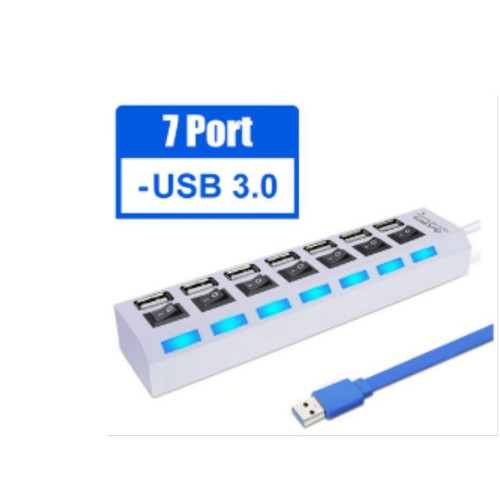 SMARTBUY (SBHA-7307-W) USB 3.0 хаб + выкл., 7 портов, белый