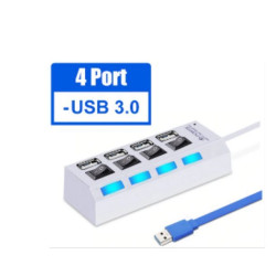 SMARTBUY (SBHA-7304-W) USB 3.0 хаб + выкл., 4 порта, белый