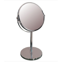 САНАКС 75274 Зеркало косметическое настольное, ЭКОНОМ, хромированное, зеркало с двойным увеличением D16