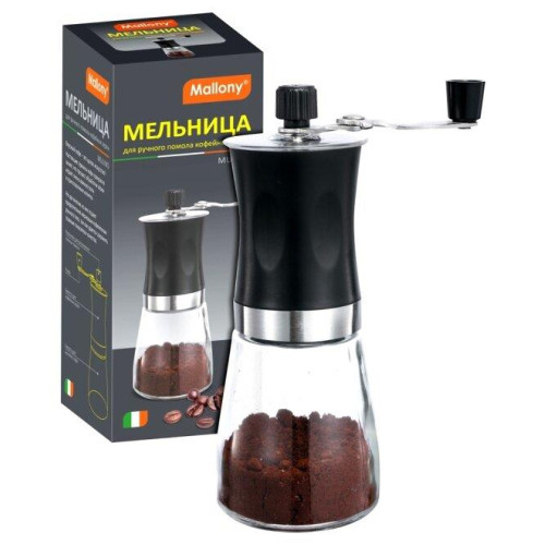 MALLONY Мельница для ручного помола кофейных зерен, серия Mulino, р-р 6,6*18 см (004681)