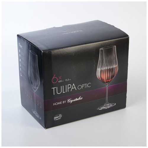 CRYSTALEX CR450101TO Набор бокалов для вина TULIPA OPTIC 6шт 450мл