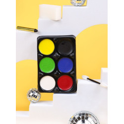 GRIMMA Набор аквагрима для детей 6 цветов, карандаш 1шт, спонж 1шт, аппликатор 1шт КС-4624 ПП-00188763