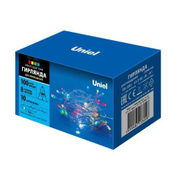 UNIEL UL-00007199 ULD-S1000-100/DTA MULTI IP20 Гирлянда светодиодная, 10м. 100 светодиодов. Разноцветный свет