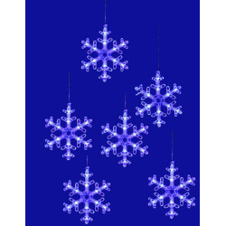 UNIEL UL-00007336 ULD-E1503-072/DTA BLUE IP20 SNOWFLAKES-3 Занавес фигурный светодиодный