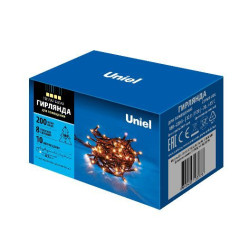 UNIEL UL-00007190 UDL-S1000-200/DGA WARM WHITE IP20 MINI Гирлянда с контроллером, 10м. 200 миниламп накаливания. Теплый белый свет