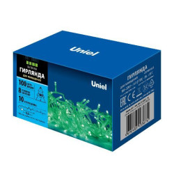 UNIEL UL-00007198 ULD-S1000-100/DTA GREEN IP20 Гирлянда светодиодная, 10м. 100 светодиодов. Зеленый свет