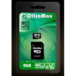OLTRAMAX MicroSDHC 4GB Class4 + адаптер SD