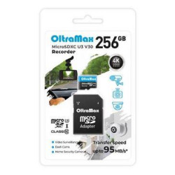 OLTRAMAX MicroSDXC 256GB Class 10 (U3) V30 Recorder + адаптер (SD 95 MB/s)