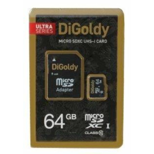 DIGOLDY 64GB microSDXC Class10 UHS-1 [DG064GCSDXC10 UHS-1-AD w]