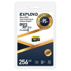 EXPLOYD 256GB microSDXC Class 10 UHS-1 Premium (U3) [EX256GCSDXC10UHS-1-ElU3 w]