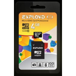 EXPLOYD MicroSDHC 4GB Class10 + адаптер SD