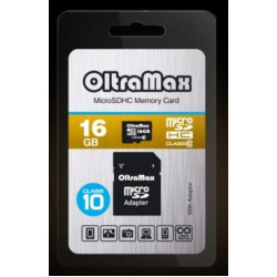 OLTRAMAX MicroSDHC 16GB Class10 + адаптер SD