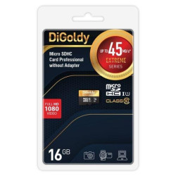 DIGOLDY 16GB microSDHC Class 10 UHS-1 Extreme [DG016GCSDHC10UHS-1-ElU1 w]