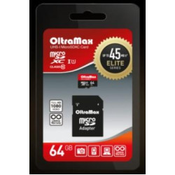 OLTRAMAX MicroSDXC 64GB Class 10 UHS-1 Elite + адаптер SD 45 MB/s