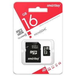 SMARTBUY (SB16GBSDCL4-01) MicroSDHC 16GB Сlass4 + адаптер