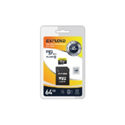 EXPLOYD MicroSDXC 64GB Class10 + адаптер SD (45MB/s)