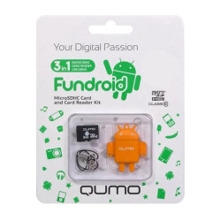 QUMO (33813) FUNDROID MicroSD 32GB CL 10 + USB картридер , оранжевый