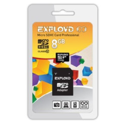 EXPLOYD MicroSDHC 8GB Class10 + адаптер SD