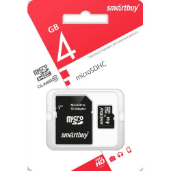 SMARTBUY (SB4GBSDCL10-01) MicroSDHC 4GB Class10 + адаптер