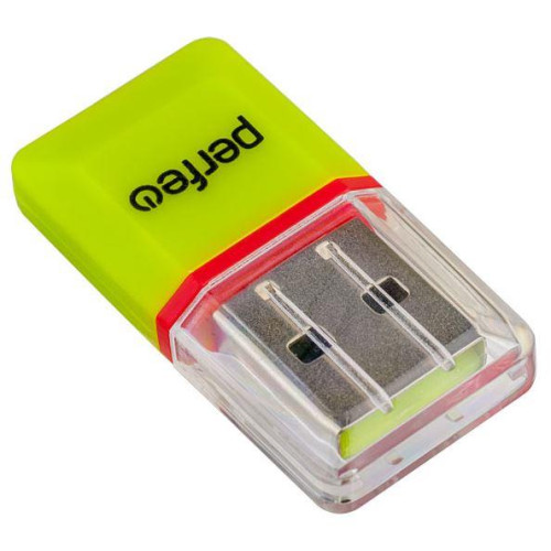 PERFEO (PF_B4938) Card Reader Micro SD, (PF-VI-R008 Green) зелёный