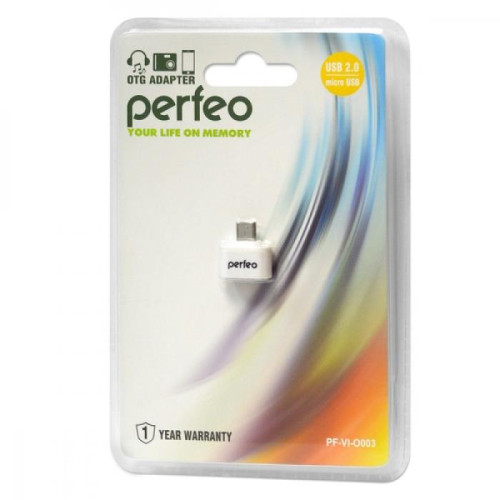 PERFEO USB ADAPTER WITH OTG (PF-VI-O003 WHITE) белый