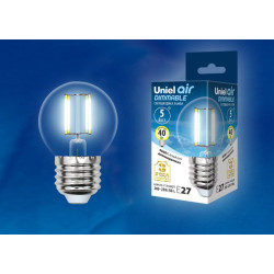 UNIEL LED-G45-5W/NW/E27/CL/DIM GLA01TR картон